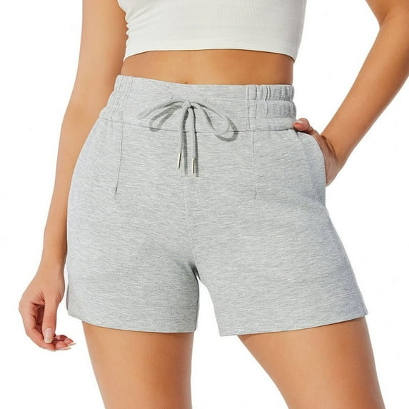 NIMENJOJA Womens High Waisted Sweat Shorts Drawstring Workout Lounge Shorts for Athletic Gym with Pockets
