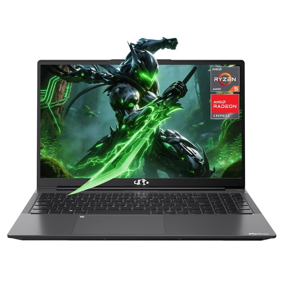 NIMO 15.6" AMD Gaming Laptop, Ryzen 5 6600H Radeon 660M Graphics(Beat i7-1165G7),16GB DDR5 RAM 512GB SSD, Backlit Keyboard, Fingerprint Reader& Privacy Webcam for Secure Business Office