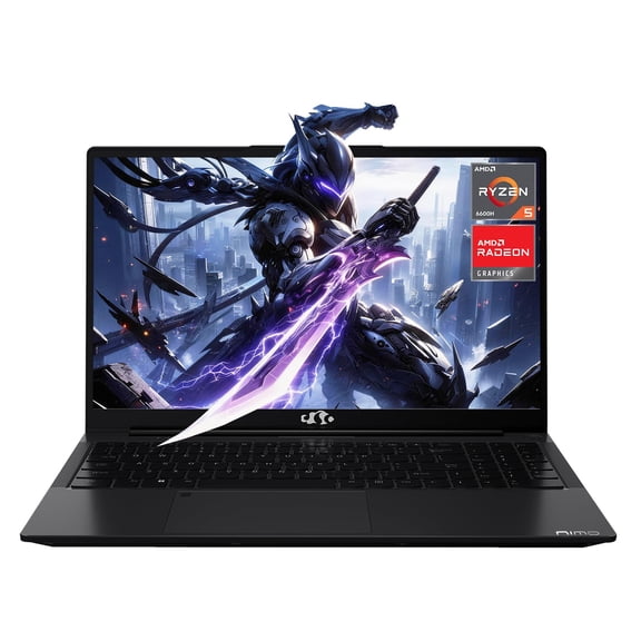 NIMO 15.6" AMD Gaming Laptop, Ryzen 5 6600H Radeon 660M Graphics(Beat i7-1165G7),32GB DDR5 RAM 1TB SSD, Backlit Keyboard, Fingerprint Reader& Privacy Webcam for Secure Business Office