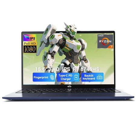 NIMO 15.6" Light-Gaming-Laptop, AMD Ryzen 7 8745HS (8C/16T, Beat R9 7940HS) 16GB DDR5 512GB SSD, Radeon 780M, USB 4.0 FHD Fingerprint, WiFi6E for AI Multitasking Video Creators 2-Yr-Warranty