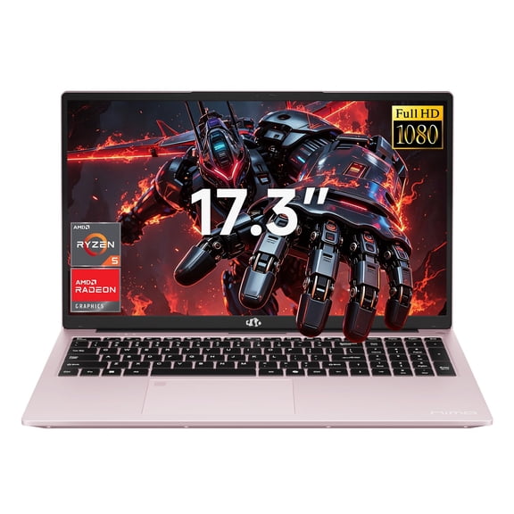 NIMO 17.3" AMD Gaming Laptop, Ryzen 5 6600H (Beat i7-1165G7), 32GB DDR5 1TB SSD, Radeon 660M Graphics, Backlit Keyboard, Fingerprint Reader& Privacy Webcam for Secure Business Office