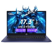 NIMO 17.3" Copilot+ AI Laptop, AMD Ryzen AI 9 HX 370 Up to 5.1GHz, 64GB RAM 4TB SSD, Radeon 890M, 144Hz FHD Display, 100W Fast Charge, USB 4.0, Fingerprint, Win 11, Gaming & Business