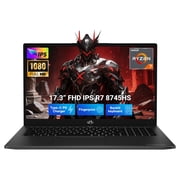 NIMO 17.3 Light-Gaming-Laptop, AMD Ryzen 7 8745HS 8-Core up to 4.9GHz, 16GB DDR5 RAM 512GB SSD, AMD Radeon 780M Graphics, FHD IPS Display, 100W Type-C Fast Charger, Backlit Keyboard, Fingerprint