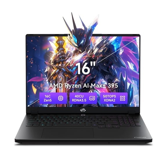 NIMO 2026 New AI PC Laptop, AMD Ryzen AI Max+ 395(16-Core, up to 5.1GHz) 128GB LPDDR5x 1TB SSD Radeon 8060S Graphics (40 CUs) 126 Tops AI Performance 230W DC 165HZ for Business & Design, WiFi 7