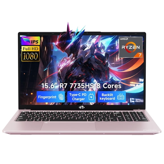 NIMO Gaming Laptop 15.6", AMD Ryzen 7 7735HS (Boost 4.75GHz), 16GB DDR5 RAM, 1TB PCIe 4.0 SSD, Windows 11 Home, 1080P FHD Display, Backlit Keyboard, 100W PD Fast Charge, 2X Full-Function USB-C