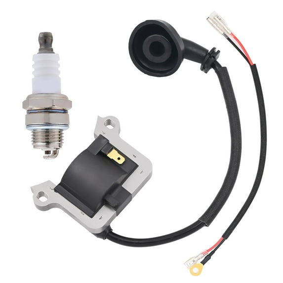 NIMTEK Ignition Coil and Spark plug Compatible With MP15 43CC 52CC CG430 CG520 BC430 BC520 1E44F-5 1E40F-5 2 Stroke Brush Cutter Grass Trimmer Chainsaw