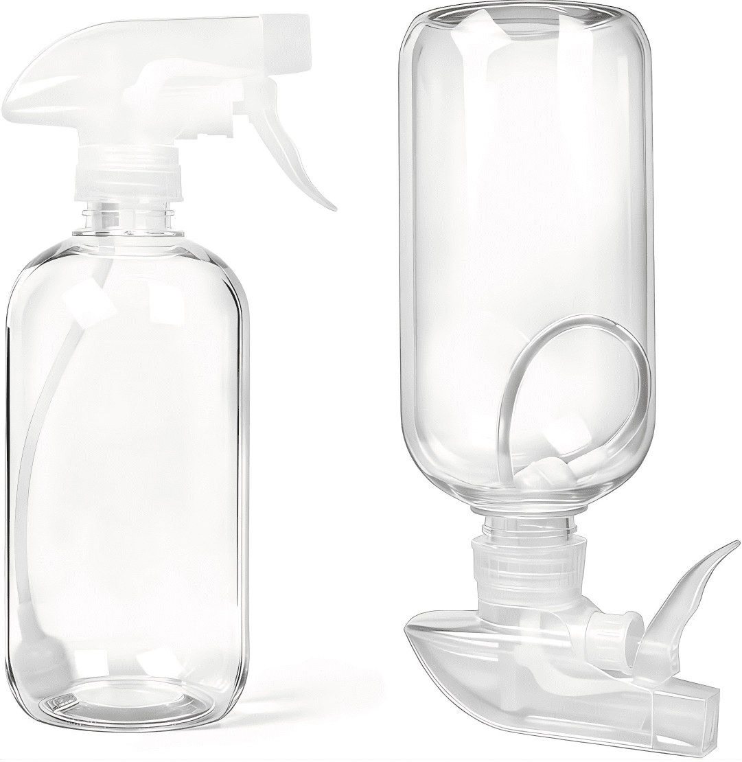 NIN 2 Pack 360° Spray Bottles, 16 oz Plastic Small Containers with ...