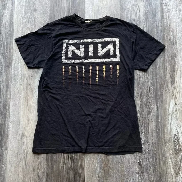 トップス 90s Nine Inch Nails Band Print Tee NIN Nine! Inch Nails Band Basic 90s Reprint Graphic Unisex T