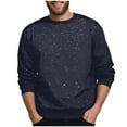 thumbnail image 1 of NINADA Mens Glitter Sequin Crew Neck Sweatshirt Long Sleeve Plain Thermal Pullover Top Oversized Fashion Fall Casual Wear Gray L, 1 of 9