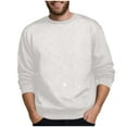 thumbnail image 1 of NINADA Mens Glitter Sequin Crew Neck Sweatshirt Long Sleeve Plain Thermal Pullover Top Oversized Fashion Fall Casual Wear White M, 1 of 6