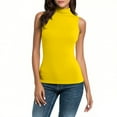 thumbnail image 1 of NINADA Sleeveless Turtle Neck Tops for Women Slim Fitted Mock Neck Tank Top Casual Basic Blouses Base Layer Shirts Going Out Fashion Tunics Spring Summer Fall Outfits 2026 Yellow S, 1 of 9