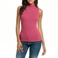 thumbnail image 1 of NINADA Sleeveless Turtle Neck Tops for Women Slim Fitted Mock Neck Tank Top Casual Basic Blouses Base Layer Shirts Going Out Fashion Tunics Spring Summer Fall Outfits 2026 Hot Pink S, 1 of 9