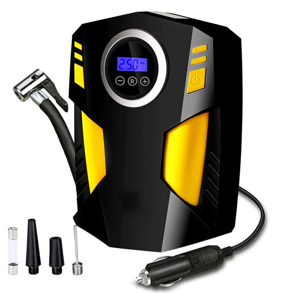 NINE BULL Tire Inflator Air Compressor, Portable 150 Psi Auto Tire Pump, Universal Air Pump with LED Light DC 12V for Bike Basketball and Other Inflatables