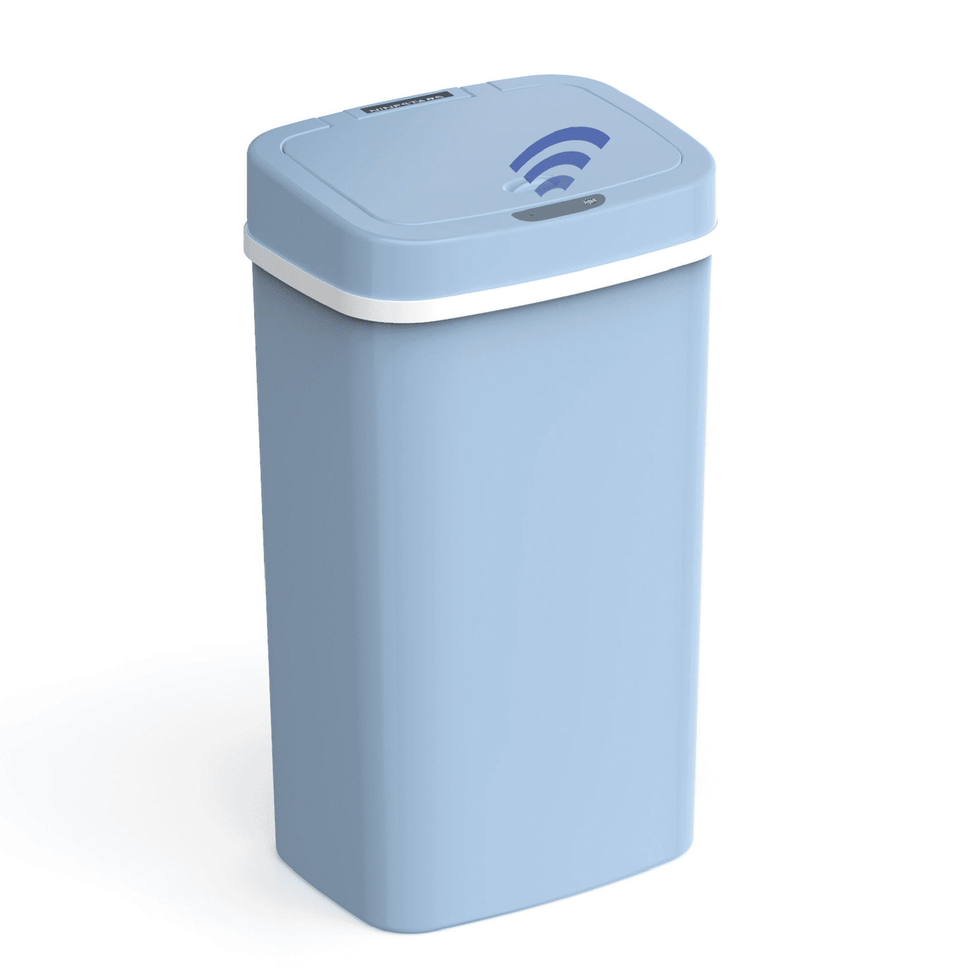 Nine Stars Automatic Nursery Trash Can, 4 Gallon Plastic, Motion Sensor Soft Close Lid Garbage Bin, Blue