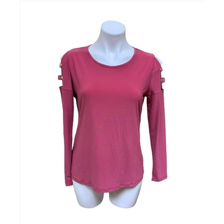 NINE WEST Women's Berry Cold Shoulder Strap Top, Medium