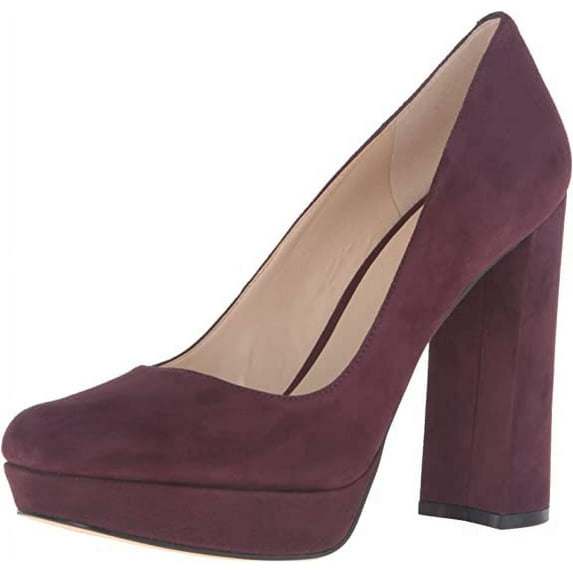 NINE WEST Women's Delay Suede Platform Pump, Wine, 7 M US New