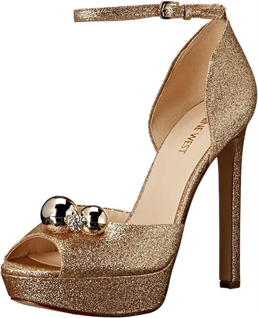 nine west gold dress Nine West Serven Sandal | Women's | Gold Metallic | Size 10 | heels | Sandals | Ankle Strap main image 1