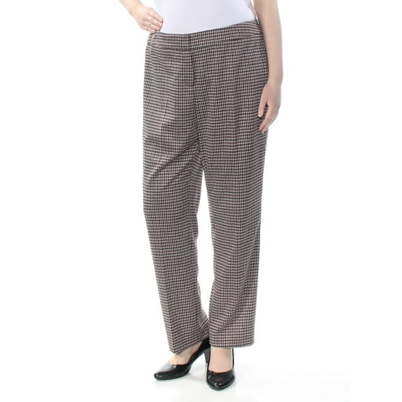 NINE WEST Womens Burgundy Herringbone Straight leg Wear To Work Pants Plus Size: 18W