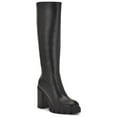 thumbnail image 1 of NINE WEST Womens Black Lug Sole Kani Round Toe Block Heel Zip-Up Heeled Boots 8 M, 1 of 5