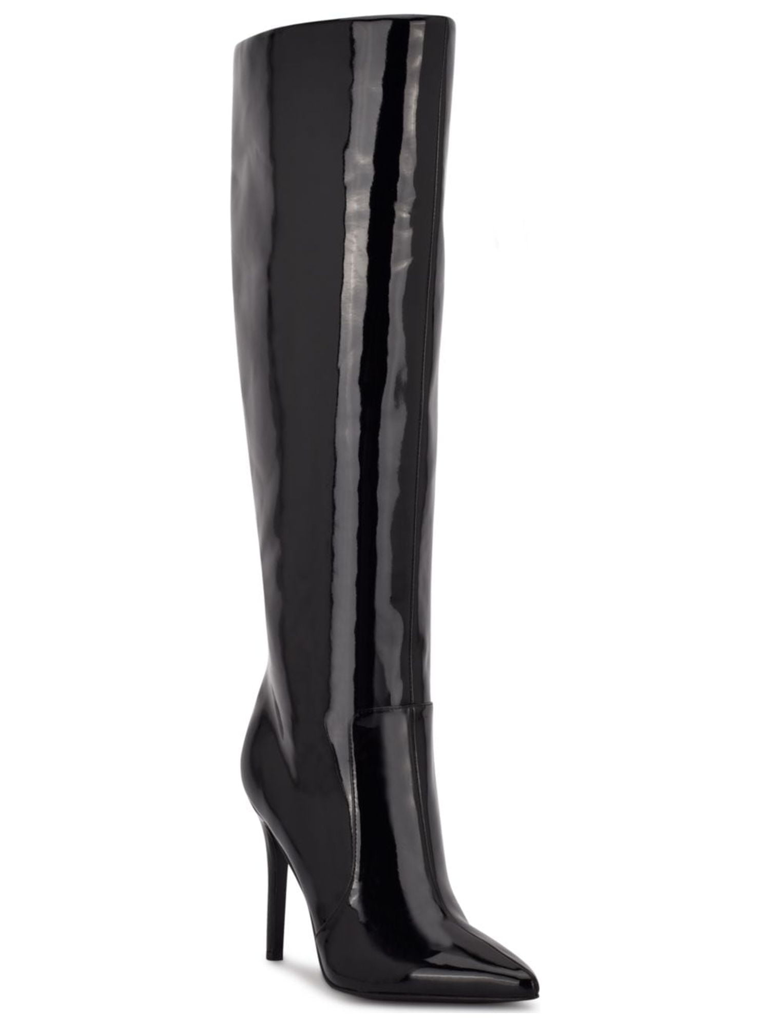 Nine west black knee high boots deals