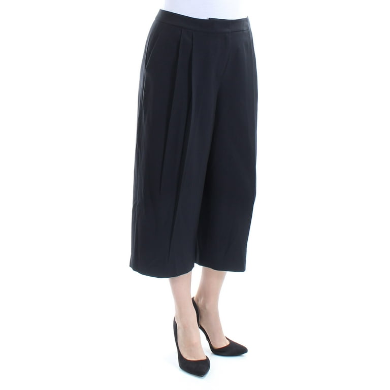 NINE WEST Womens Black Pleated Capri Wear To Work Pants 14 