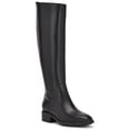 thumbnail image 1 of NINE WEST Womens Black Pull Tab Goring Padded Lug Sole Barile Square Toe Block Heel Zip-Up Riding Boot 6 M, 1 of 1