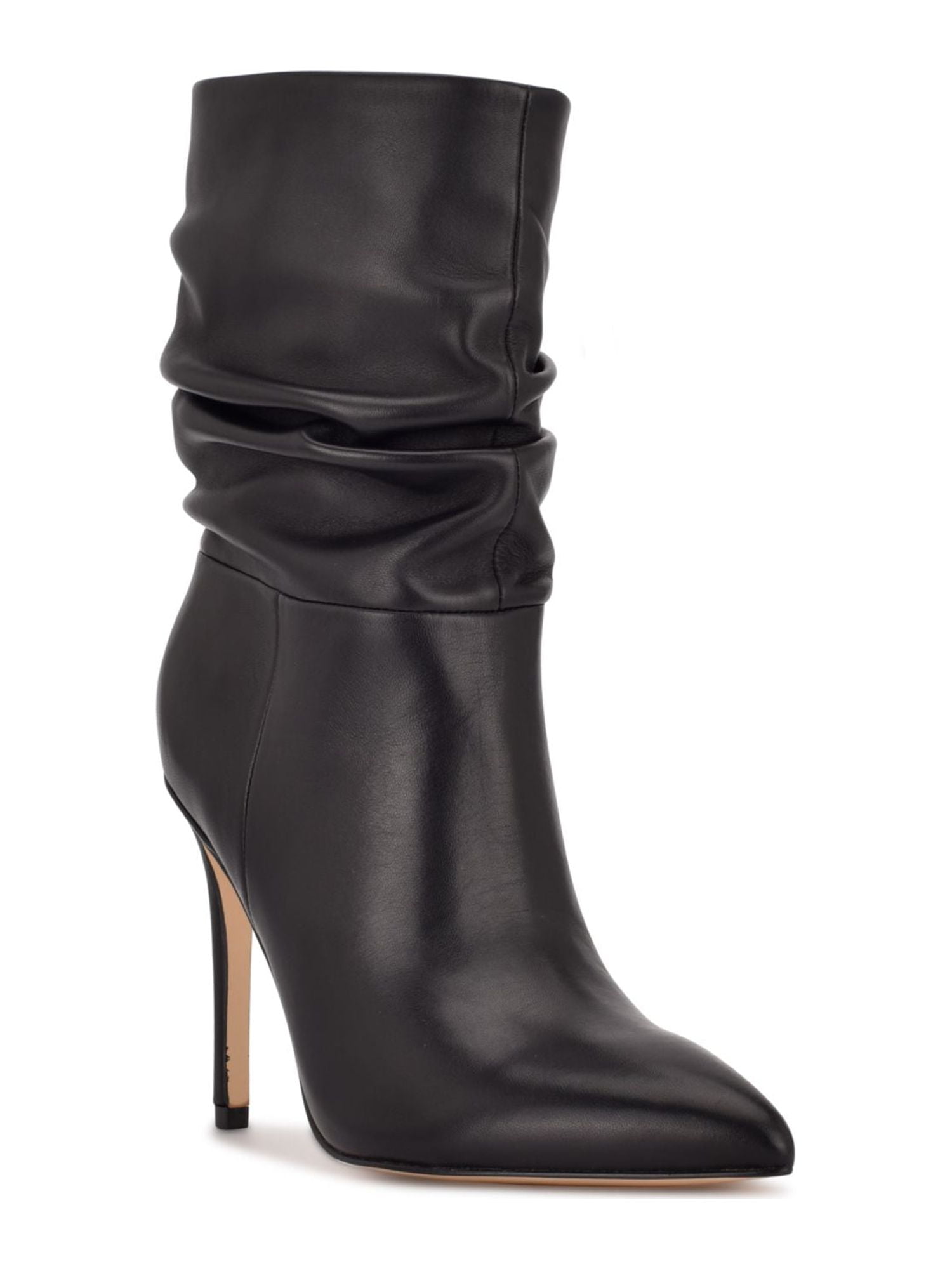NINE WEST Womens Black Ruched Padded Jenn Pointed Toe Stiletto Leather Dress  Booties 9 M - Walmart.com