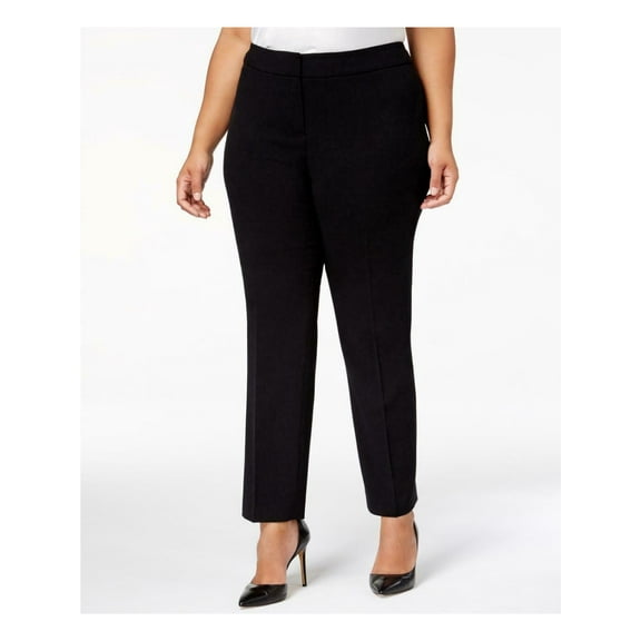 NINE WEST Womens Black Wear To Work Straight leg Pants Plus 14W