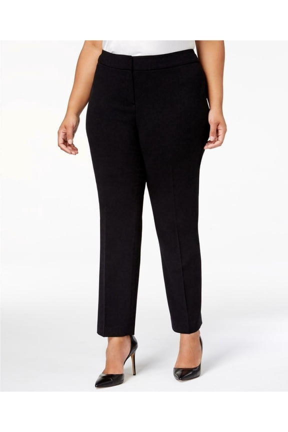 Womens Black Wear To Work Straight leg Pants Plus 14W
