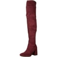 thumbnail image 1 of NINE WEST Womens Blocky2 Over-The-Knee Boot 9.5 Burgundy Suede, 1 of 7