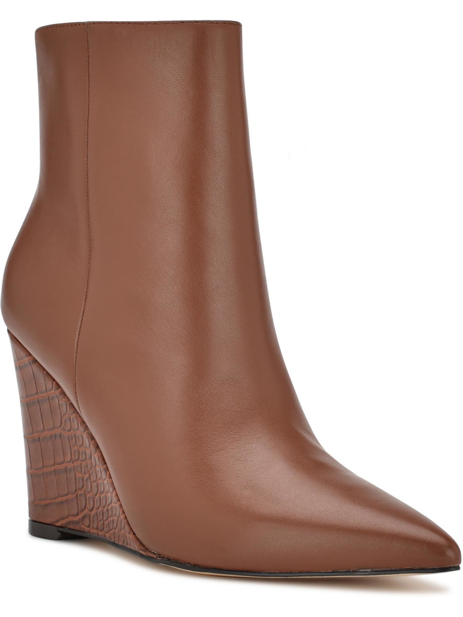 NINE WEST Womens Brown Snake Print Heel Padded Paes Pointed Toe Wedge