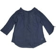 thumbnail image 1 of NINE WEST Womens Cotton Vintage America Laelia Embroidered Top (Twilight Blue, Medium), 1 of 2