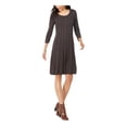 thumbnail image 1 of NINE WEST Womens Gray Cable-knit Pullover Sweater 3/4 Sleeve Scoop Neck Short Wear To Work A-Line Dress XL, 1 of 4