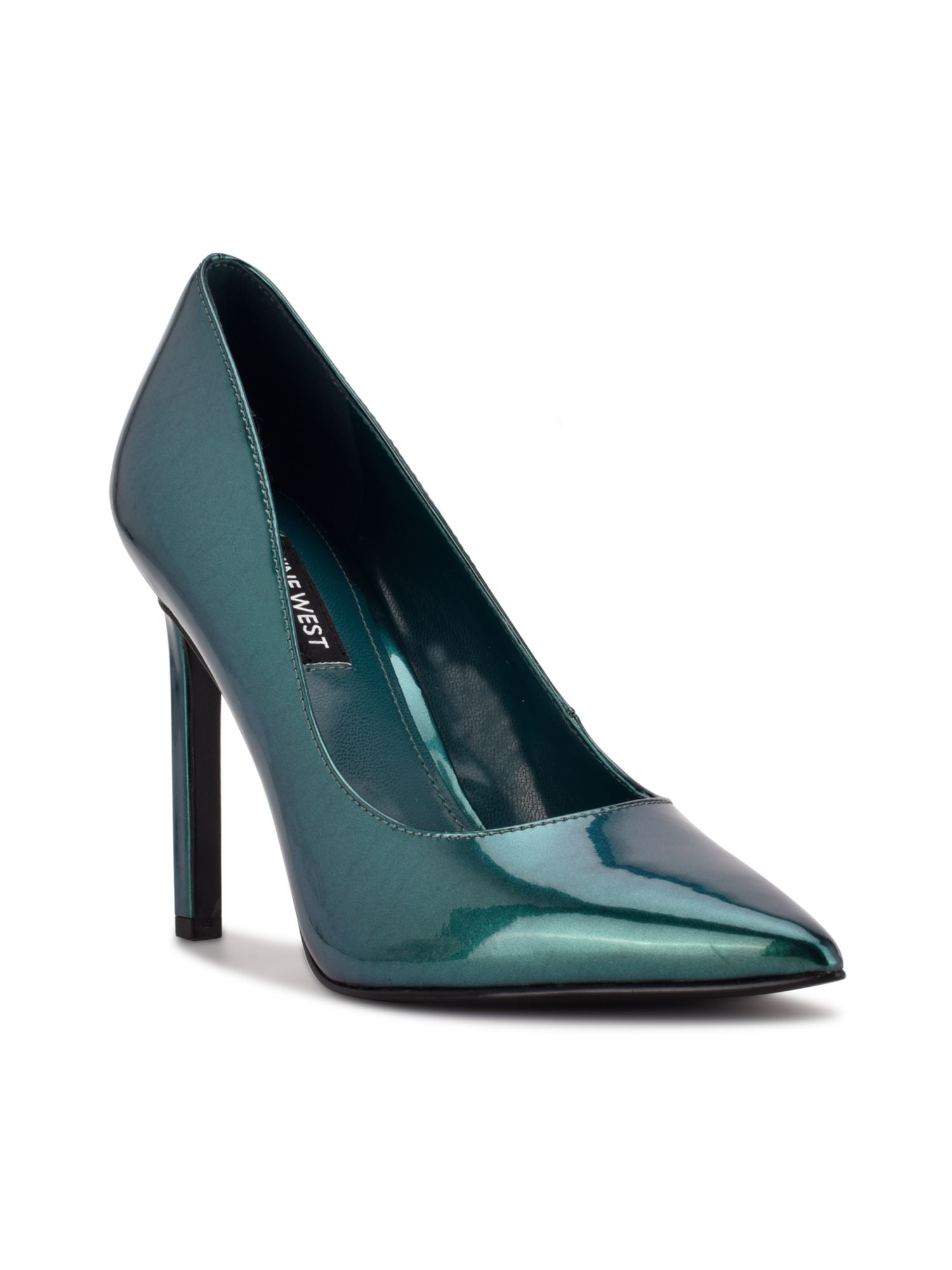 NINE WEST Womens Green Iridescent Padded Tatiana Pointed Toe Stiletto Slip On Dress Pumps Shoes 7.5 M Walmart