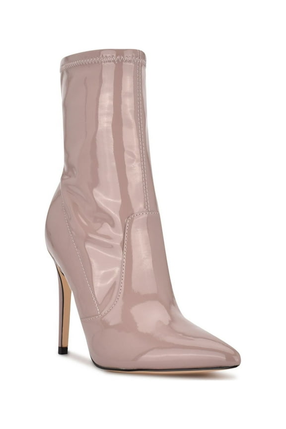 Womens Pink Jody Pointy Toe Stiletto Zip-Up Dress Booties 9 M