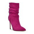 thumbnail image 1 of NINE WEST Womens Pink Ruched Padded Jenn Pointed Toe Stiletto Leather Dress Booties 6 M, 1 of 4