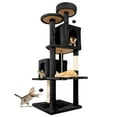 thumbnail image 1 of NINESHI 58" Cat Tree Large Cat Tower Condo w/ Multi-Level Scratching Post for All Indoor Cats, Black, 1 of 7