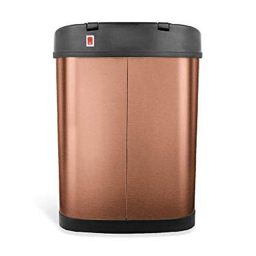 Small Black and Gold Stainless Steel Touchless Trash Can