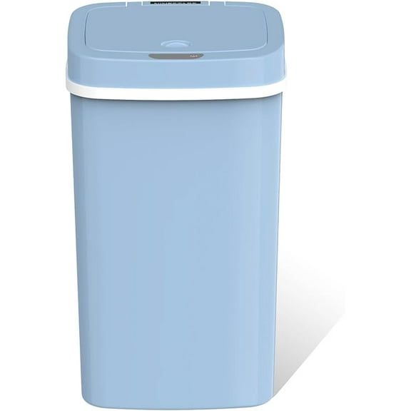 NINESTARS NPT-16-1BL Automatic Touchless Motion Sensor Diaper Disposal Trash Can with lid, 4.2 gallon/16 L, Baby Blue Plastic