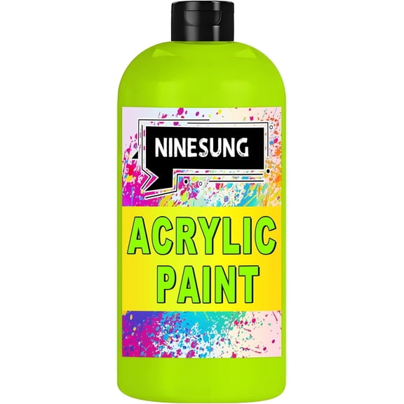 NINESUNG Grass Green Acrylic Paint, Professional 7 Fl Oz Paints For Canvas Painting, Premium Art Craft Paint for Glass, Rocks, Canvas, Wood, Ceramics, Fabrics, Leather - Art Supplies (Grass Green, 7