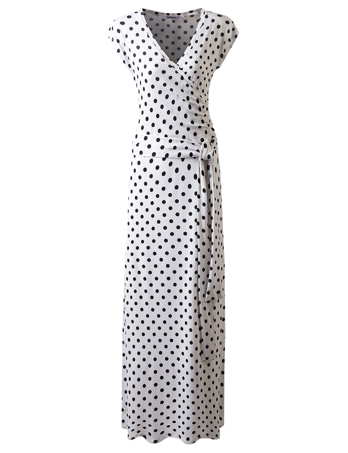 Wrap V-Neck Metal Detail Long Sleeve Maxi Dress