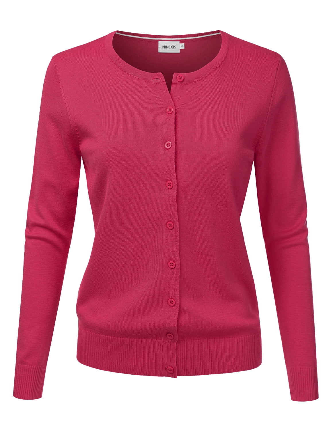 Button Down Crew Neck Cardigan