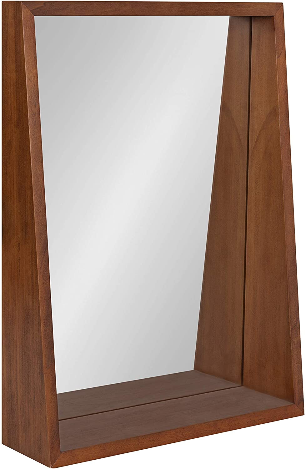 NING Hutton Modern Wood Framed Mirror with Ledge Shelf, 18 x 24, Light ...