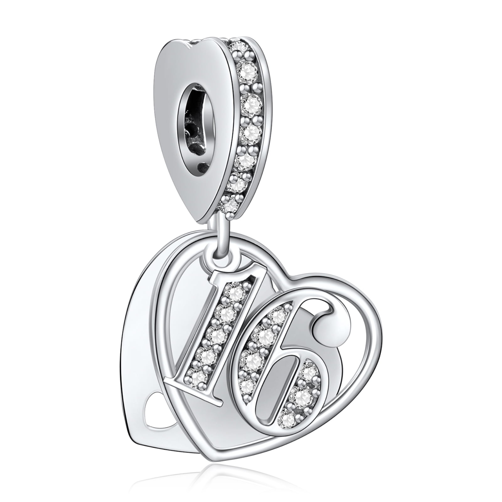 NINGAN 16 Years of Love Forever Always Dangle Charm for Pandora Bracelets 925 Sterling Silver Pendant Bead with Cubic Zirconia Birthday Jewelry Gifts for Women Wife Mom Girls Her Walmart