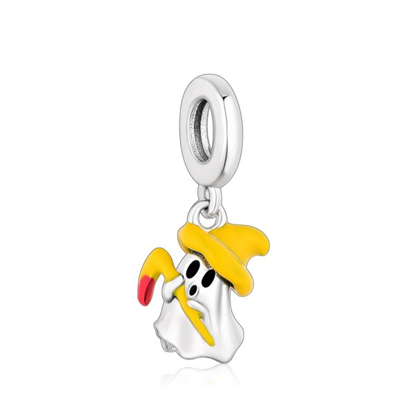 Halloween NINGAN 925 Sterling Silver Charm for Bracelets Ghost Pendant Charm Women Bracelet Charm