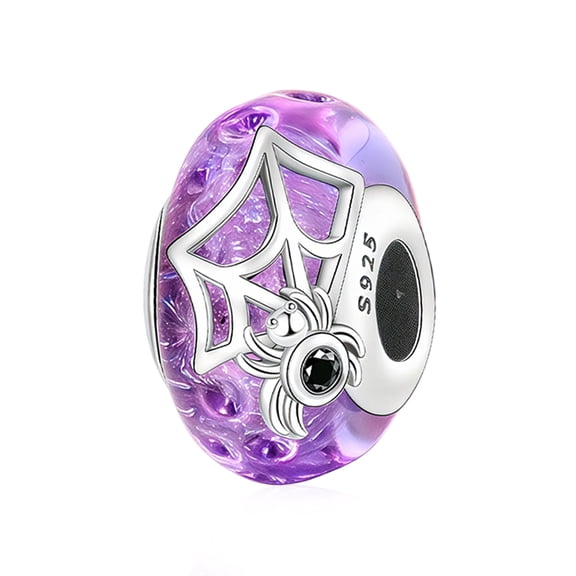 Halloween NINGAN 925 Sterling Silver Charm for Bracelets Glass Beads Charm Women Bracelet Charm