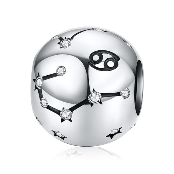 Erizteya Cancer Zodiac Sign Birthday Charms - 925 Sterling Silver Charms Fits Women's Charm Bracelet & Necklace - Ideal Birthday Gifts for Girls & Friends
