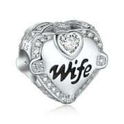 NINGAN I Love GrandDaughter Charm for Pandora Bracelet - Mothers Day & Birthday Gifts for Women 925 Sterling Silver Heart Cubic Zirconia Bead for Necklace