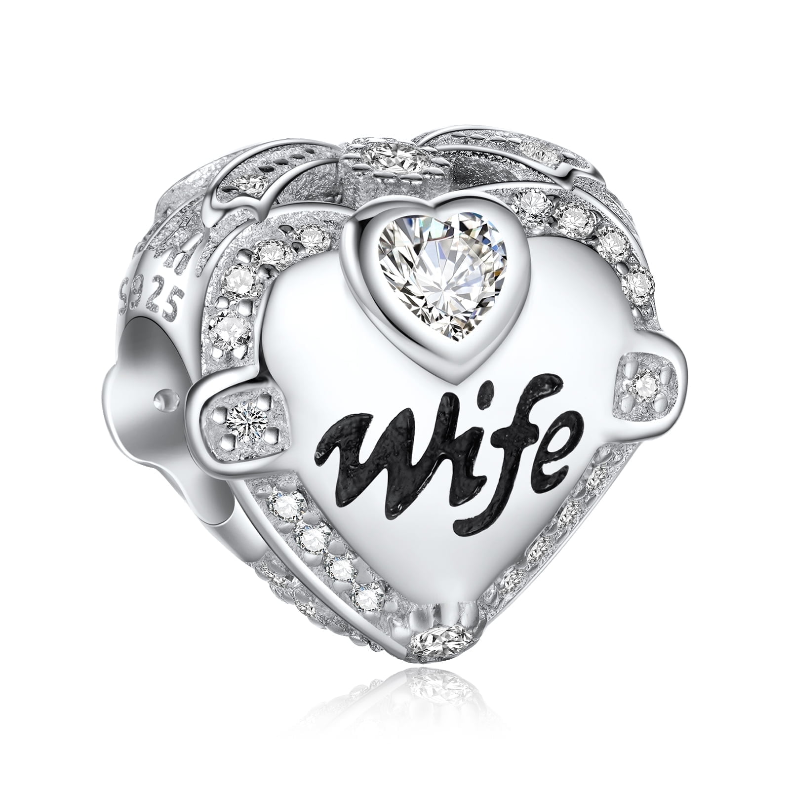 NINGAN I Love Mom Charm for Pandora Bracelet - 925 Sterling