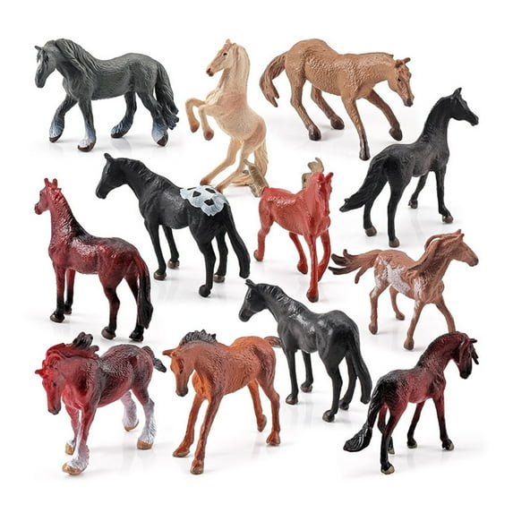 NINGCHE 2-3inch Miniature World Famous Horse PVC Model Figure Thoroughbred Mare Interactive Realistic Statue Office Decor